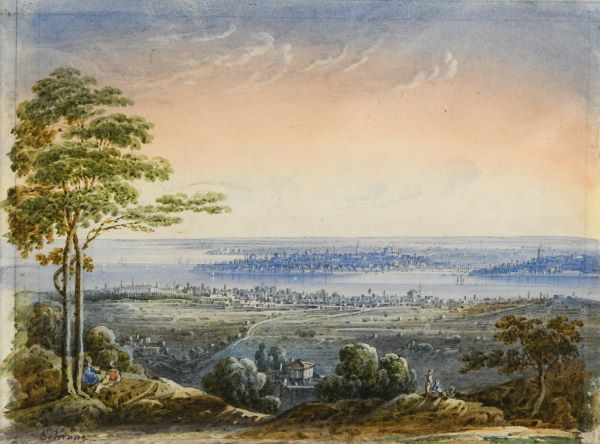 A panoramic view of Constantinople by Joseph Schranz (1803-1866)