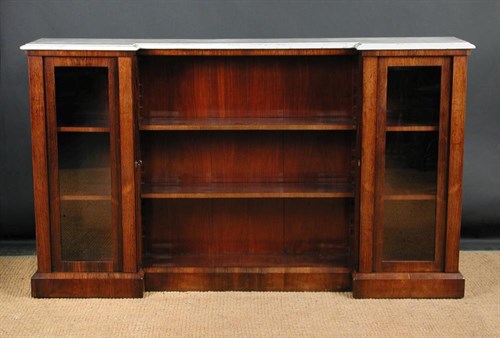 Lot 897 - An early Victorian rosewood and marble bookcase