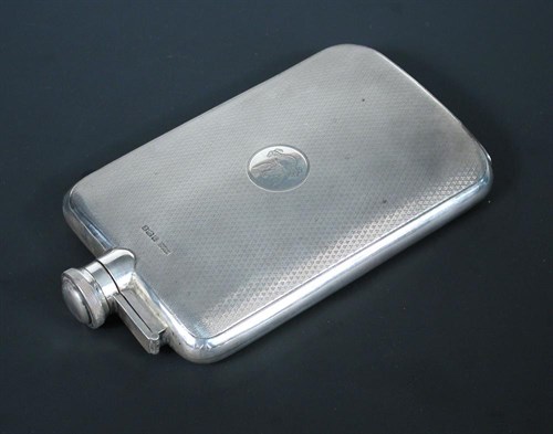 Lot 376 - A large silver brandy flask