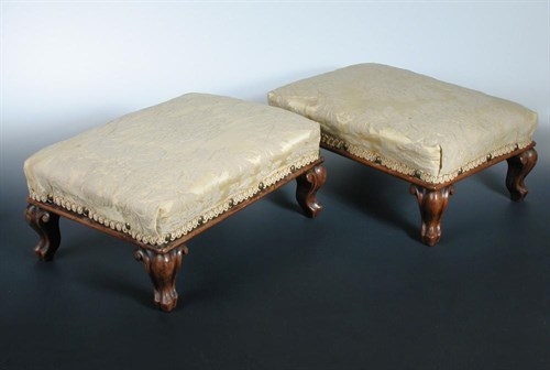 Lot 917 - A pair of Victorian rosewood footstools