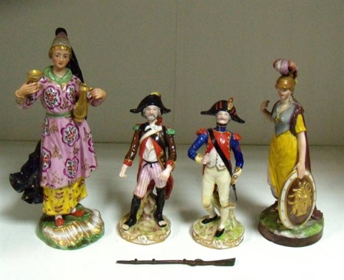 Lot 57 - Four 19th and 20th century French porcelain figures