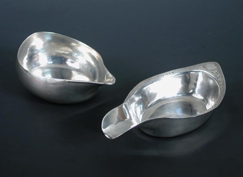 Lot 383 - Two George III silver pap boats