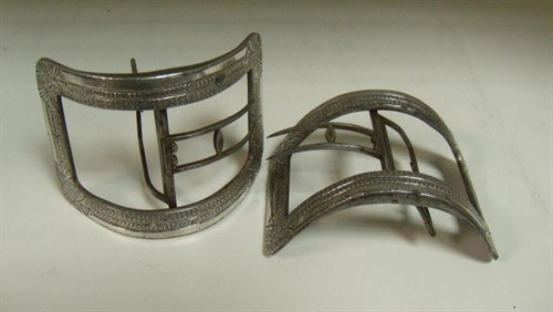 Lot 720 - A pair of late 18th century steel boot buckles, signed 'W.Hipkins'