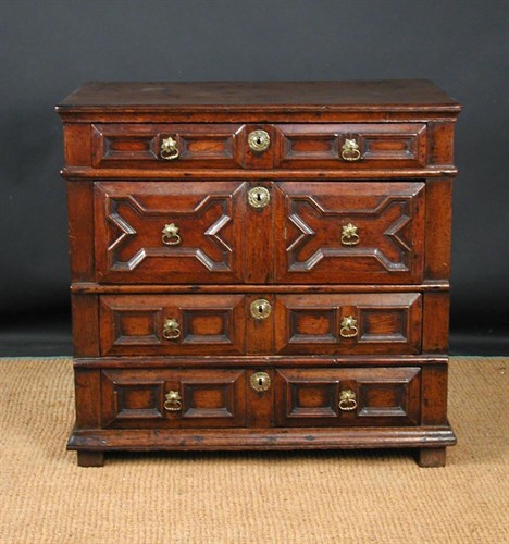 Lot 806 - A James II oak chest of drawers