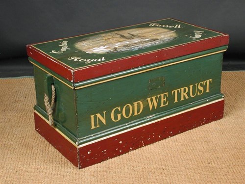 Lot 920 - A 19th century painted Seaman's chest