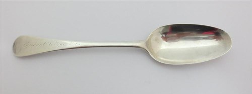Lot 340 - A set of six George III silver table spoons