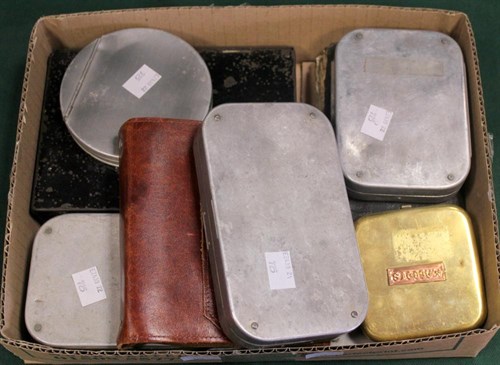 Lot 622 - Various Makers - Four alloy fly tins containing a quantity of salmon and trout flies