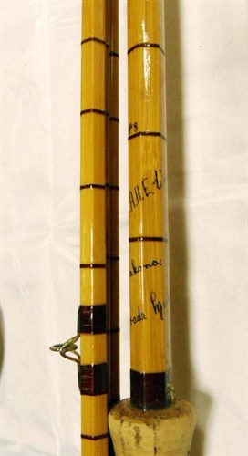 Lot 603 - Hardy - an 'AHE Wood No 3' split cane salmon fly rod