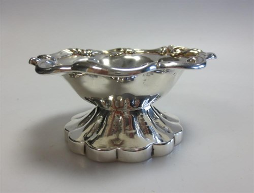 Lot 381 - A Victorian silver 18th Regiment (Northamptonshire Regt) salt and matched salt spoon