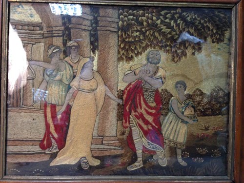 Lot 266 - An early 19th century silk and wool work...