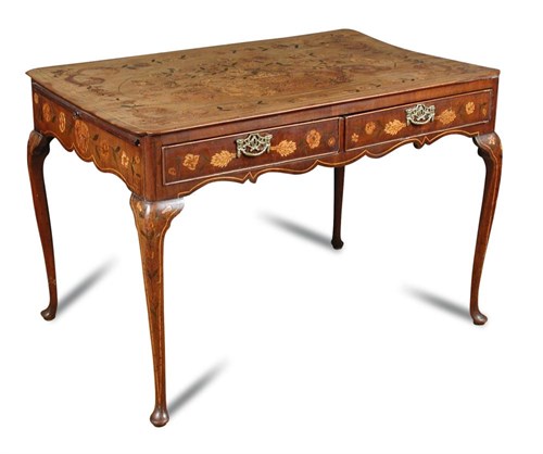 Lot 561 - An 18th century Dutch walnut marquetry centre table