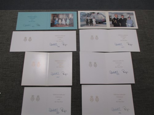 Lot 124 - Four HM Queen Elizabeth II and HRH Prince Philip, Duke of Edinburgh, signed Christmas cards