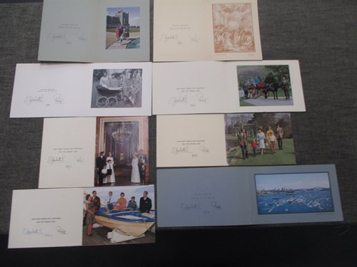 Lot 125 - Seven HM Queen Elizabeth II and HRH Prince Philip, Duke of Edinburgh,  signed Christmas cards