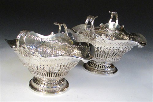Lot 84 - Two large matching epergne dessert baskets