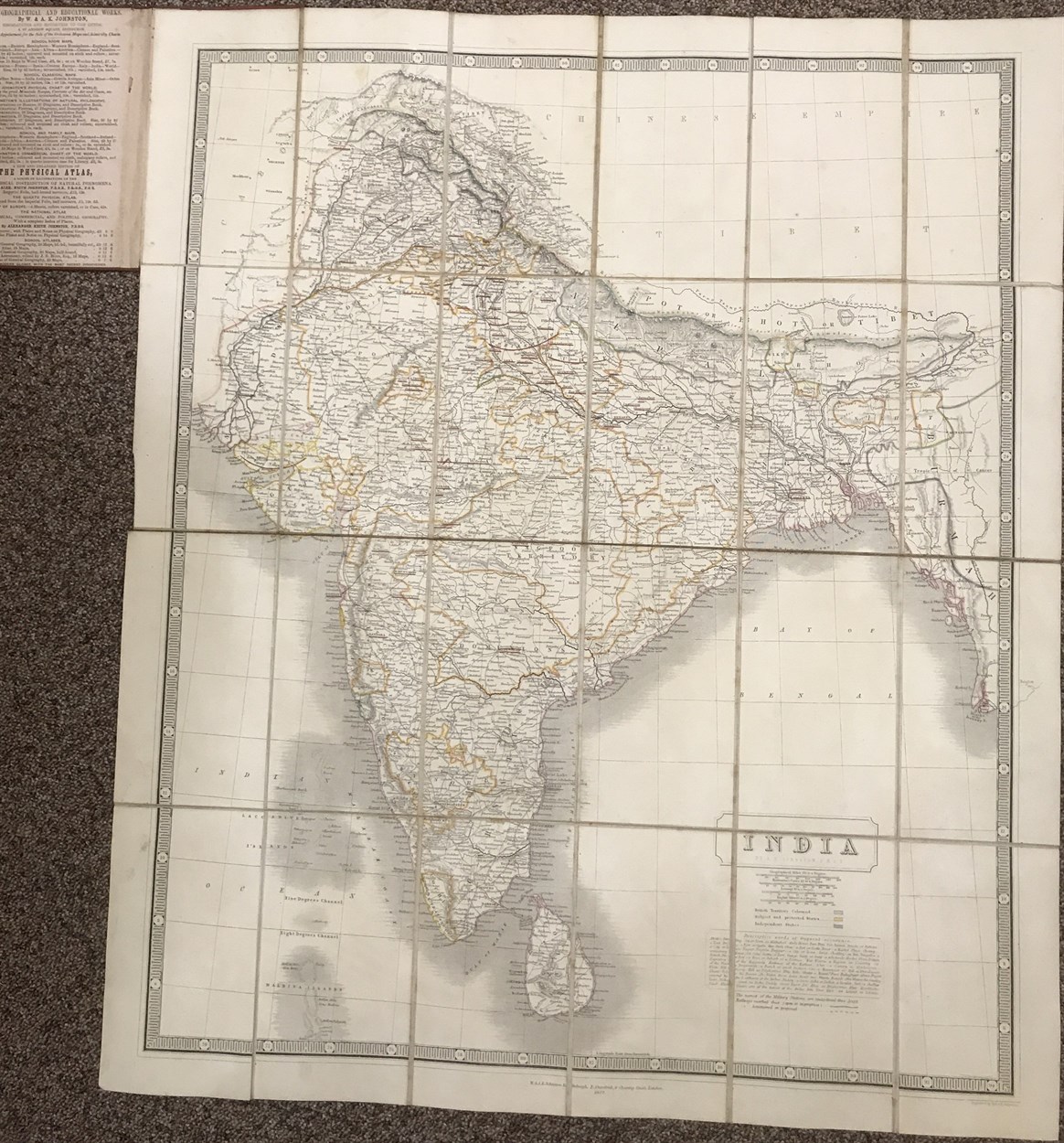 Lot 470 - JOHNSTON (W & A K) Johnston's Travelling Map...
