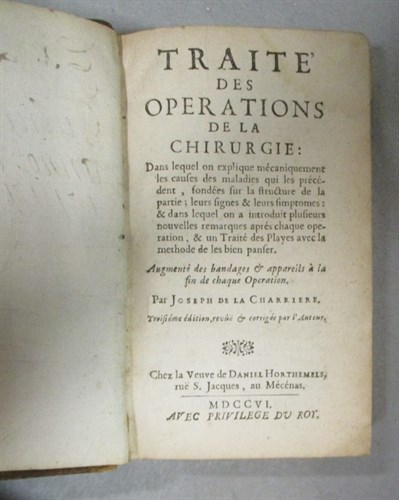 Lot 73 - CHARRIERE (Joseph de la) Traite des Operations...