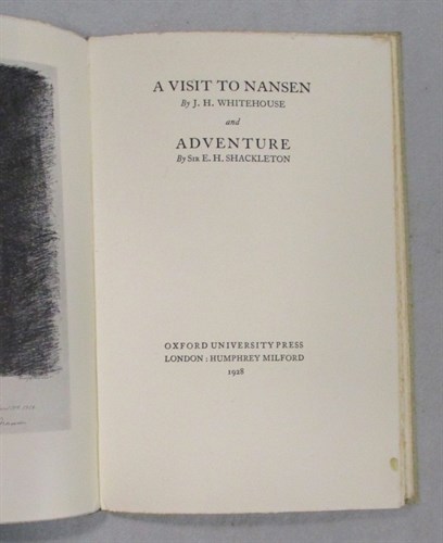 Lot 463 - WHITEHOUSE (J. H.) A Visit to Nansen, and...