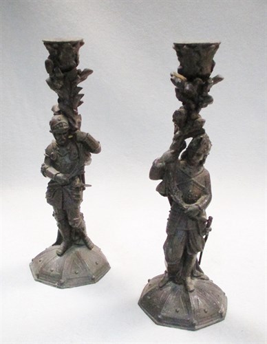 Lot 237 - A pair of Gothic revival caste iron...