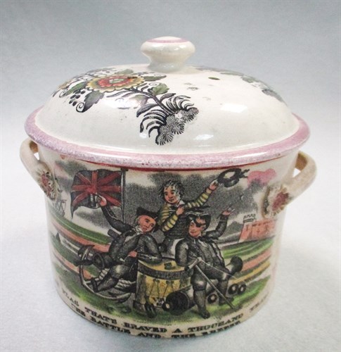 Lot 272 - A Sunderland lustre pot and cover, Crimean...