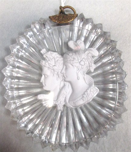 Lot 276 - An 1830s sulphide plaque of Napoleon and Marie Louise, probably Baccarat