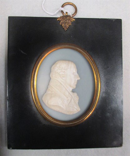 Lot 283 - A John Henning white glass paste profile of Lord Glenbervie