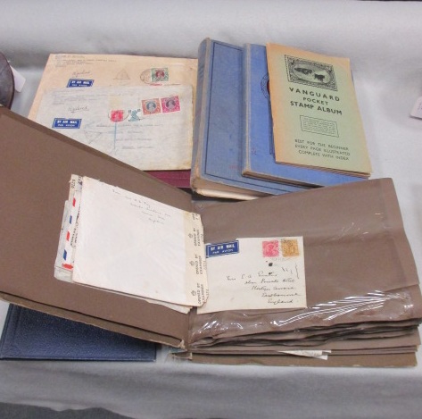 Lot 233 - A box containing SG Simplex stamp album and...