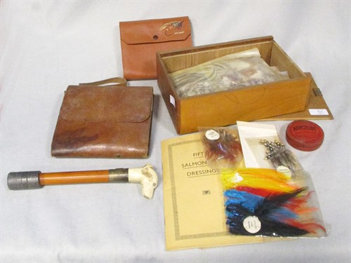 Lot 174 - C Farlow & Co, a leather fly wallet