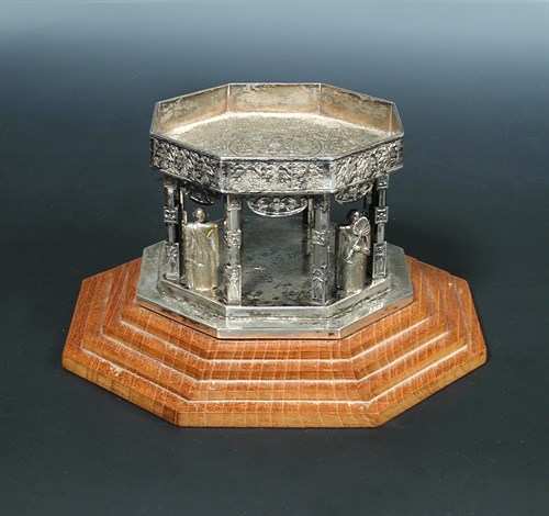 Lot 228 - A mid 20th century white metal temple stand