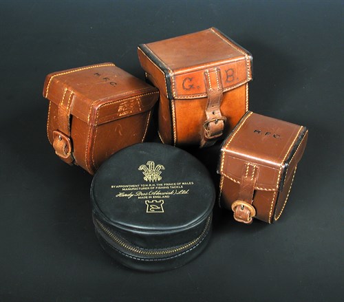 Lot 204 - Hardy Bros. leather reel block