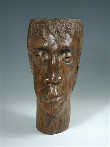 Lot 144 - A 19th century carved walnut bust of a man,...
