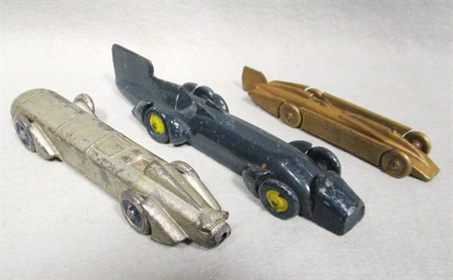 Lot 243 - Three model metal speed record cars,  circa 1930s
