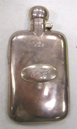 Lot 77 - A silver hip flask belonging to Air Vice-Marshal James Edgar