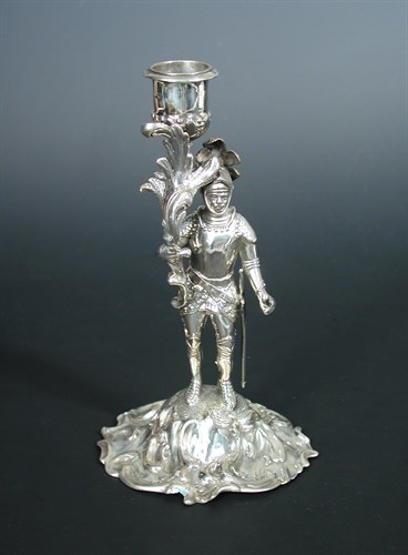 Lot 261 - A silver candlestick