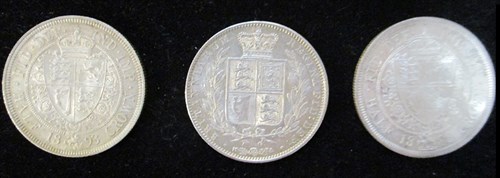 Lot 15 - Three Victoria half crowns, 1842 VF/EF and...