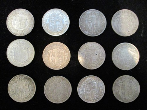 Lot 16 - Twelve silver half crowns, 1887 x 2, 1901,...