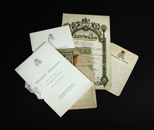 Lot 135 - A Balmoral 1898 Dinner Menu card written in inkpen 'Her Majesty's Dinner'