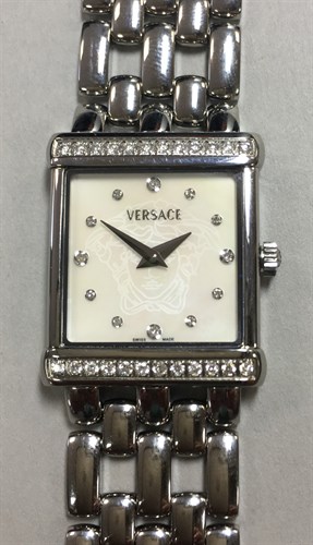 Lot 162 - Versace - A lady's 'V' stainless steel wristwatch