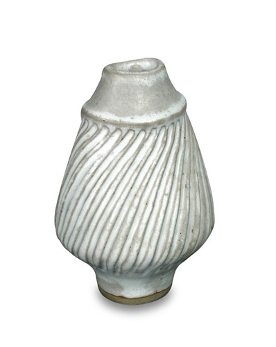 Lot 53 - Dame Lucie Rie (Austrian/British, 1902-1995), a spiral fluted stoneware vase