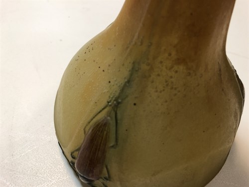 Lot 15 - Amalric Walter (French, 1870–1959) and Henri Berge (French 1870-1937), a pâte-de-Verre glass beetle vase, circa 1925