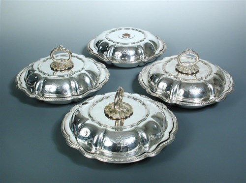 Lot 36 - Four Victorian silver entrée dishes and covers