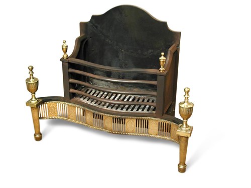 Lot 449 - A George III style brass and iron fire grate