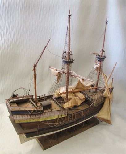 Lot 129 - A scale wooden model of a 16th century British...