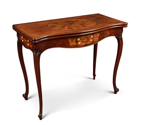 Lot 367 - A George III French Hepplewhite mahogany card table