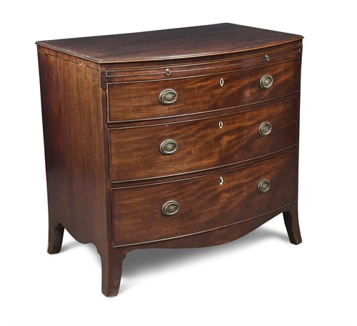 Lot 395 - A George III mahogany bow front chest of drawers