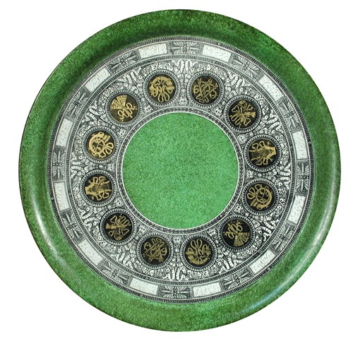 Lot 166 - Piero Fornasetti, (Italian, 1913-1988), Bordo Strumenti Musicali, a large circular tray, circa 1960