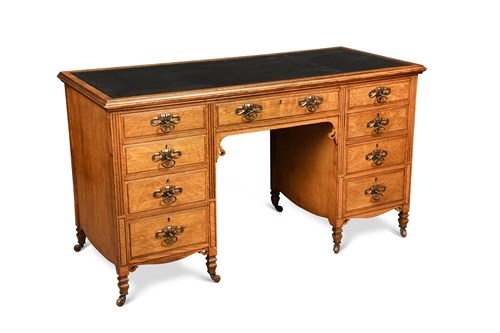 Lot 211 - An Arts and Crafts pale oak desk, possibly by...