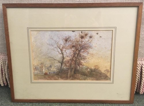 Lot 106 - Arthur James Stark (British, 1831-1907), Rooks,...