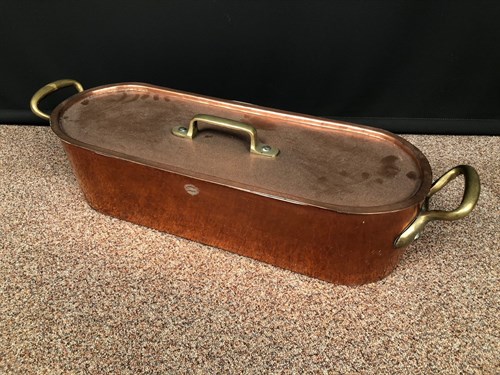 Lot 385 - A 19th century copper lidded fish kettle by...