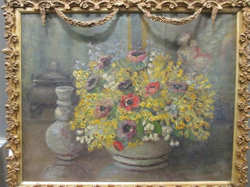 Lot 235 - P Pissarro (19th Century), Still life of...