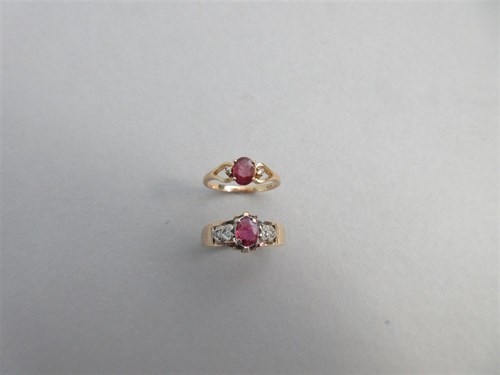 Lot 427 - Two ruby and diamond rings